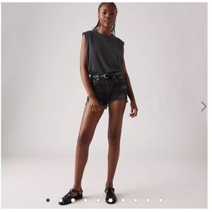 LEVIS women’s Distressed Black Denim Shorts size 30